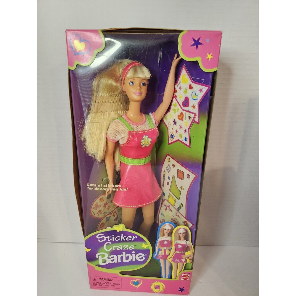 Vintage 1997 Barbie doll Sticker Craze Barbie New in Box Blonde MATTEL 19224